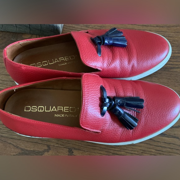 DSQUARED Red Leather Blue Tassel Sz. 41 🌟HP🌟 - Picture 5 of 6